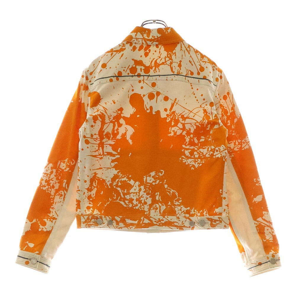 HERMES(エルメス) 03SS CHEVAL SURPRISE マルジェラ期 シュヴァルサプライズ ペイント トラッカージャケット レディース アイボリー/オレンジ