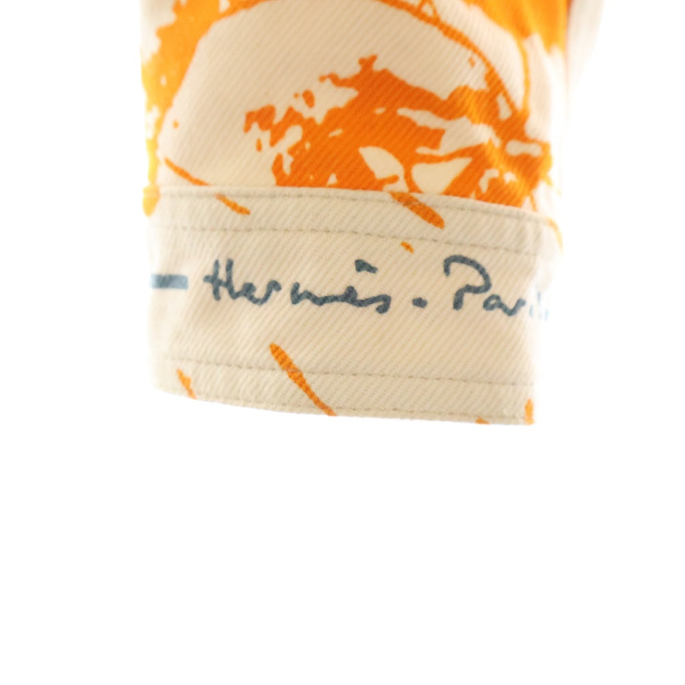 HERMES(エルメス) 03SS CHEVAL SURPRISE マルジェラ期 シュヴァルサプライズ ペイント トラッカージャケット レディース アイボリー/オレンジ