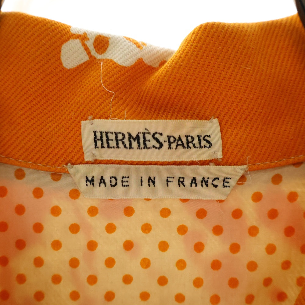 HERMES(エルメス) 03SS CHEVAL SURPRISE マルジェラ期 シュヴァルサプライズ ペイント トラッカージャケット レディース アイボリー/オレンジ
