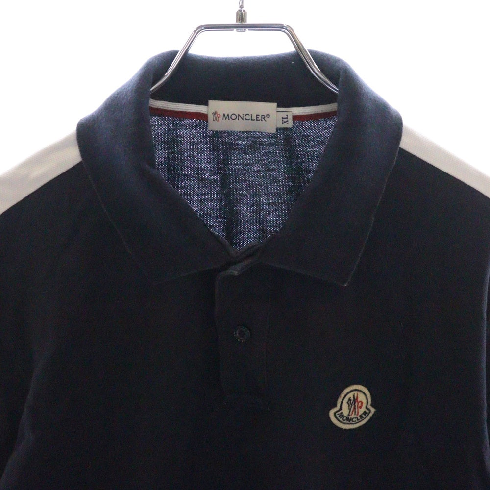 MONCLER(モンクレール) ロゴワッペン 袖ライン 長袖ポロシャツ カットソー ネイビー 84093