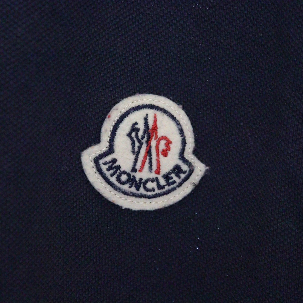 MONCLER(モンクレール) ロゴワッペン 袖ライン 長袖ポロシャツ カットソー ネイビー 84093