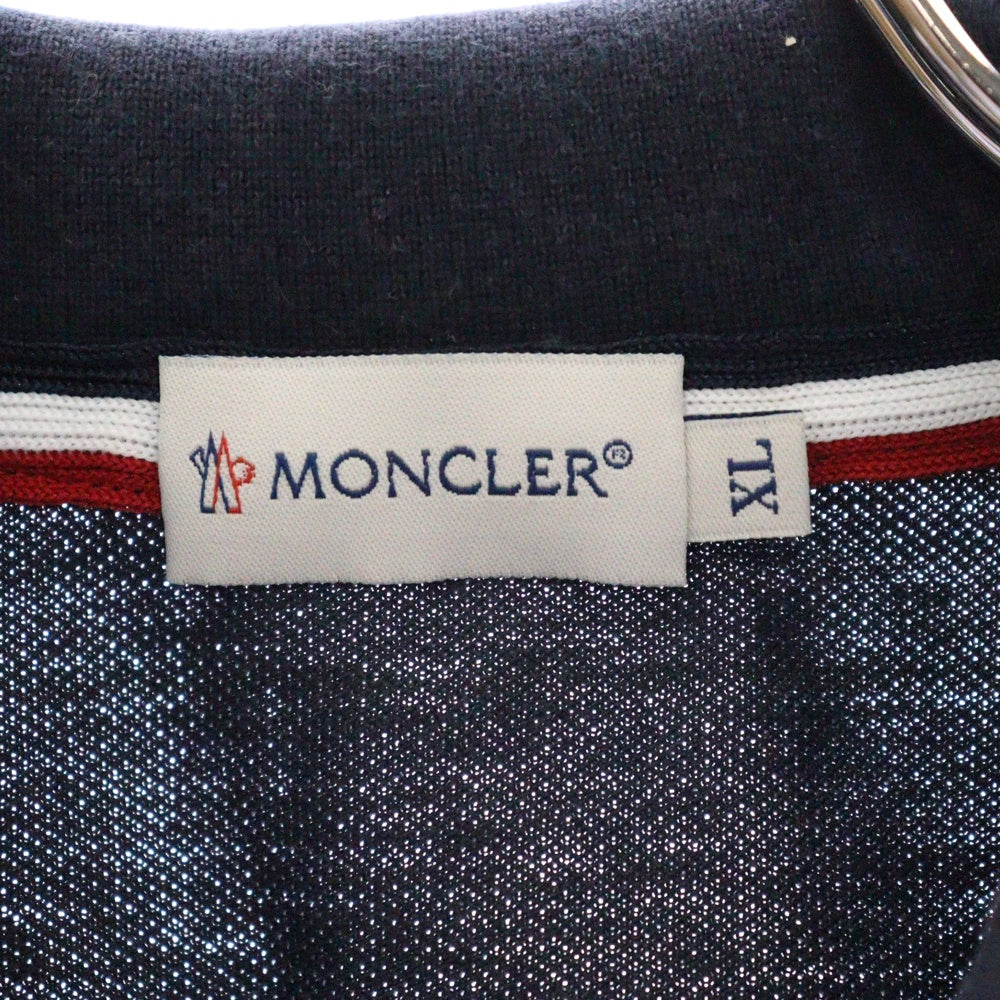 MONCLER(モンクレール) ロゴワッペン 袖ライン 長袖ポロシャツ カットソー ネイビー 84093