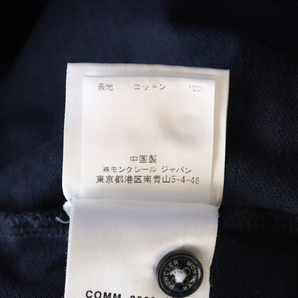 MONCLER(モンクレール) ロゴワッペン 袖ライン 長袖ポロシャツ カットソー ネイビー 84093
