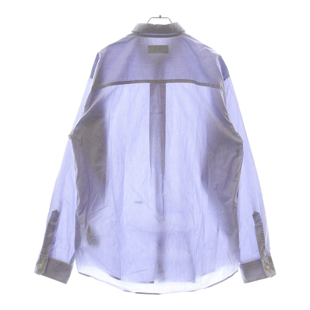 DSQUARED2(ディースクエアード) 20SS 裾プレート付 ストライプ 長袖シャツ ブルー S74DM0328