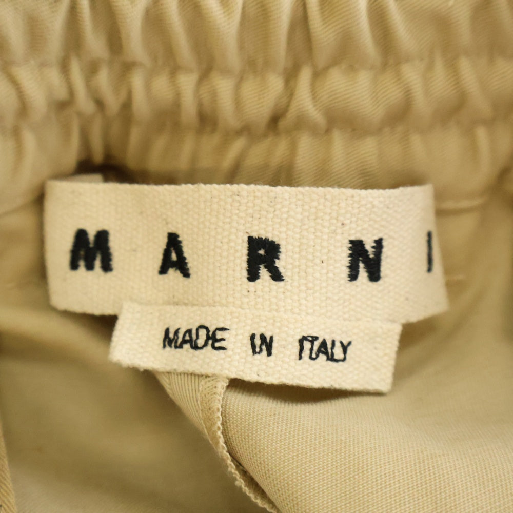 MARNI(マルニ) 22SS ドローコード付 ボタンフライ コットン スラックス パンツ ベージュ PUMU0017A