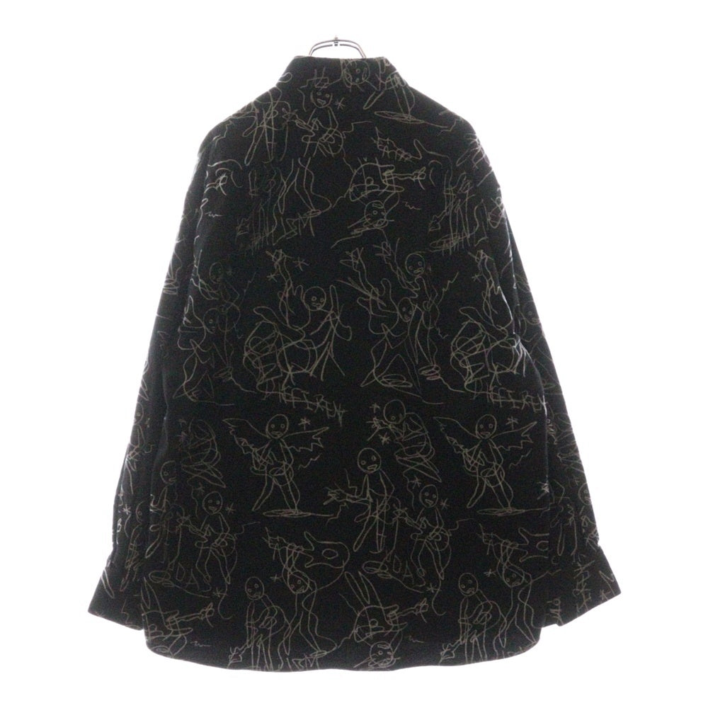 LAD MUSICIAN(ラッドミュージシャン) 22AW COTTON FLANNEL DIFFERENT BIG SHIRT コットン フランネル ディファレント ビッグ ロングスリーブ 長袖シャツ ブラック 2222-133