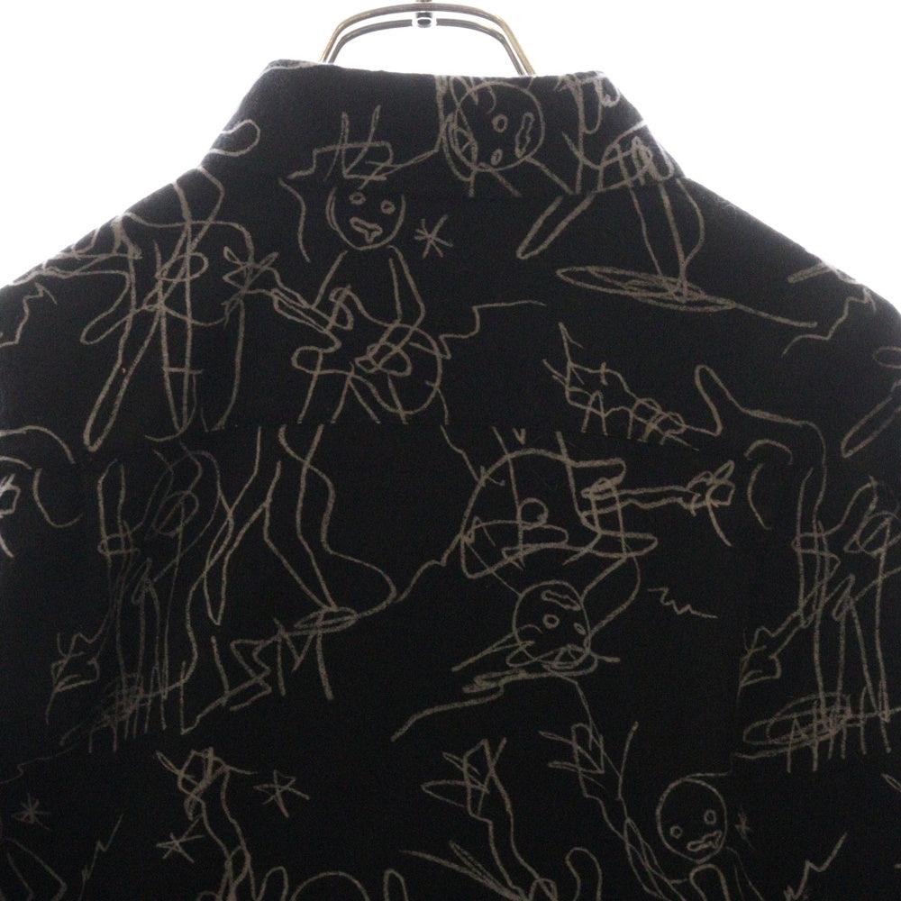 LAD MUSICIAN(ラッドミュージシャン) 22AW COTTON FLANNEL DIFFERENT BIG SHIRT コットン フランネル ディファレント ビッグ ロングスリーブ 長袖シャツ ブラック 2222-133