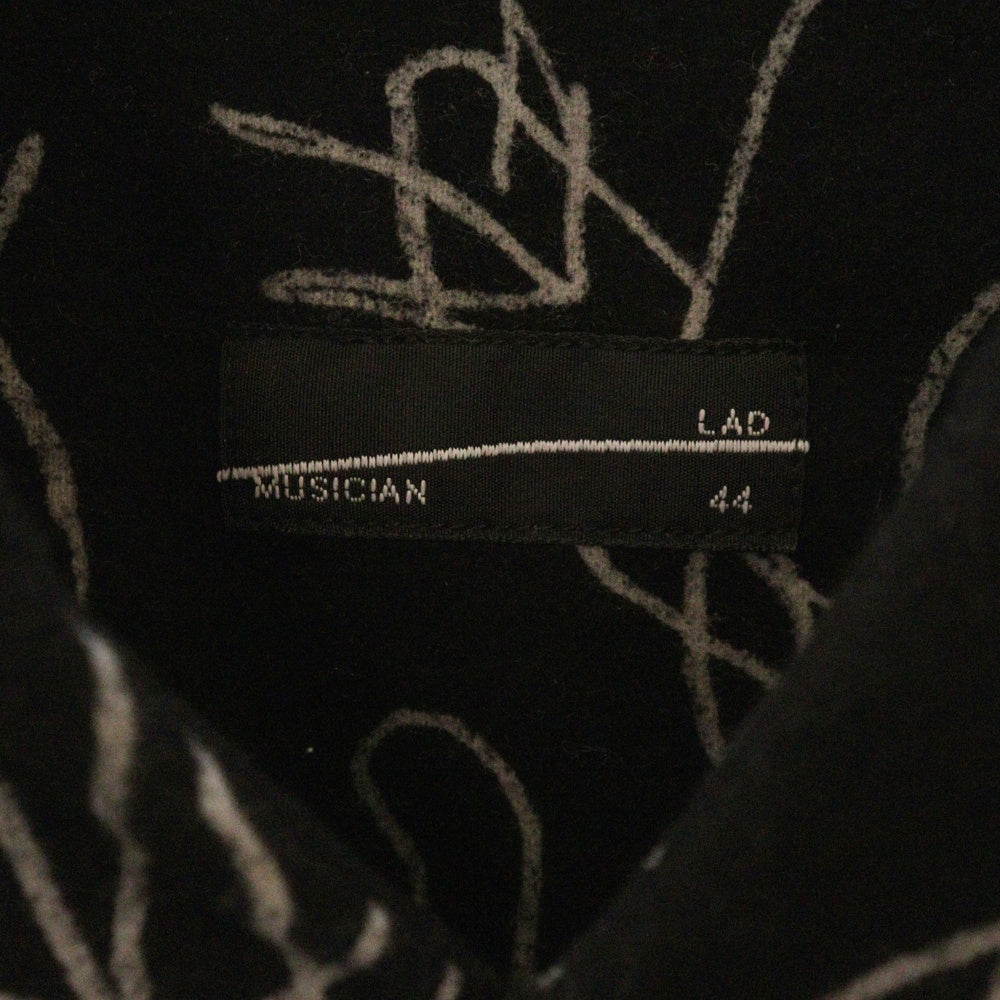 LAD MUSICIAN(ラッドミュージシャン) 22AW COTTON FLANNEL DIFFERENT BIG SHIRT コットン フランネル ディファレント ビッグ ロングスリーブ 長袖シャツ ブラック 2222-133