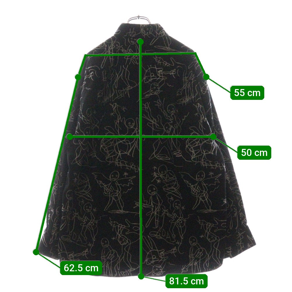 LAD MUSICIAN(ラッドミュージシャン) 22AW COTTON FLANNEL DIFFERENT BIG SHIRT コットン フランネル ディファレント ビッグ ロングスリーブ 長袖シャツ ブラック 2222-133