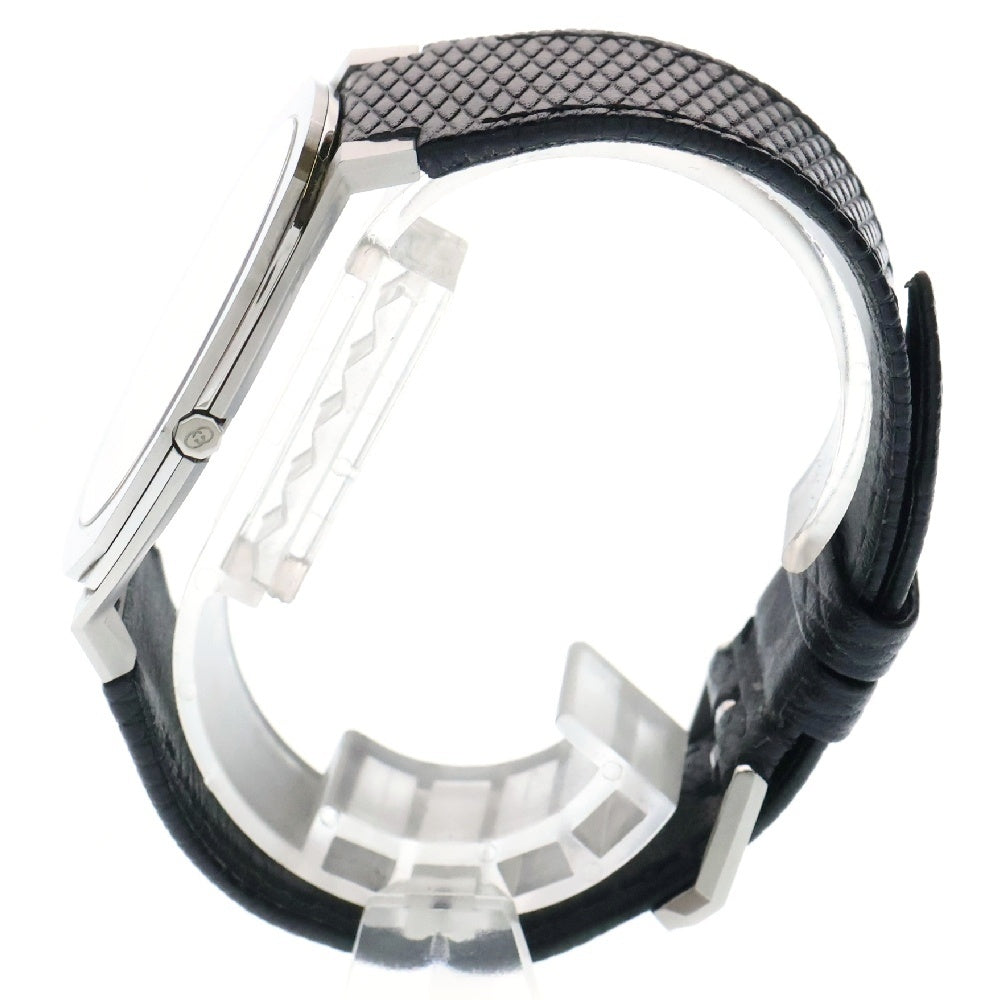 GUCCI(グッチ) 25H インターロッキング クオーツ 腕時計 レザー バンド シルバー/ブラック 163.4 18856845