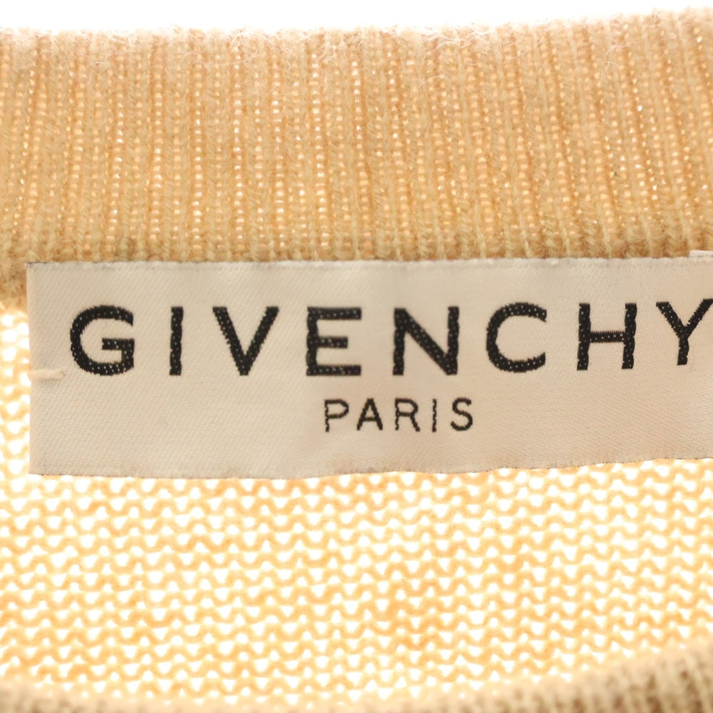 GIVENCHY(ジバンシィ) バイカラー 4Gロゴジャガード カシミヤ クルーネックニット セーター ベージュ/ブラック BW908N4Z68