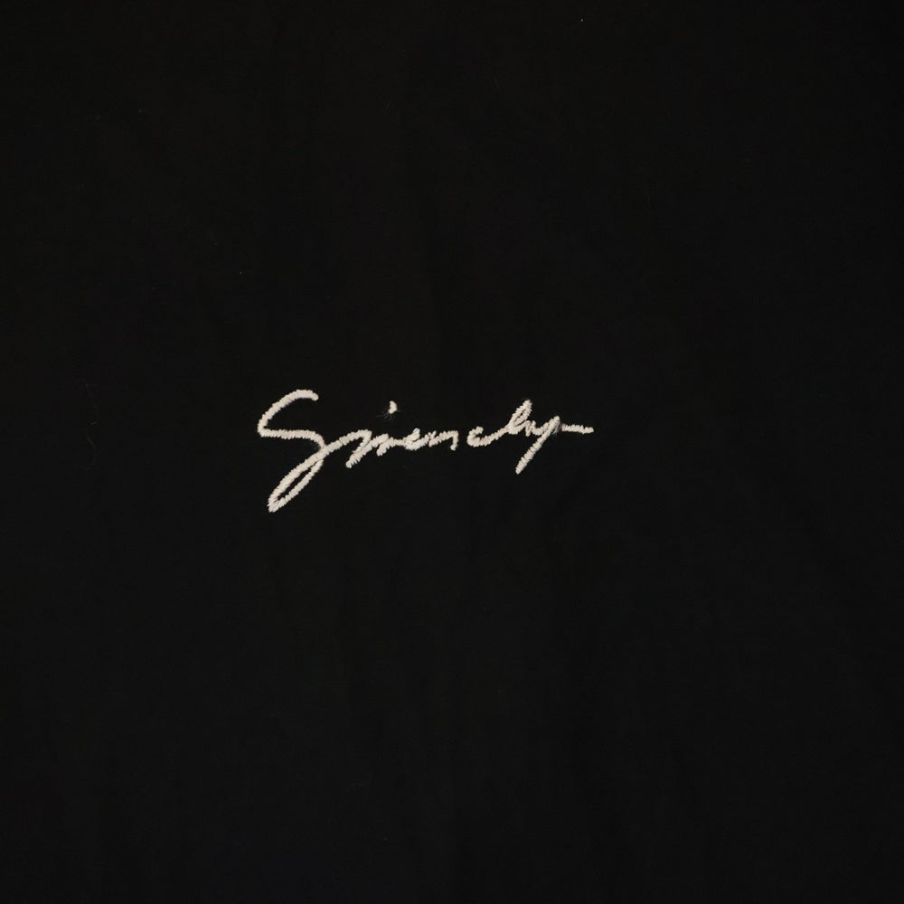 GIVENCHY(ジバンシィ) Signature Logo Poplin Shirt シグネチャーロゴエンプロイダリー ポプリン レギュラーカラー 長袖シャツ ブラック BM608R100J