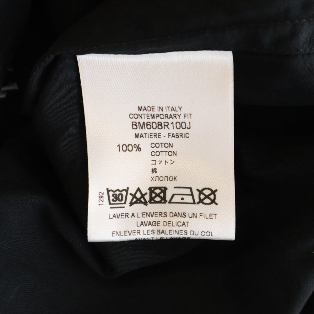 GIVENCHY(ジバンシィ) Signature Logo Poplin Shirt シグネチャーロゴエンプロイダリー ポプリン レギュラーカラー 長袖シャツ ブラック BM608R100J