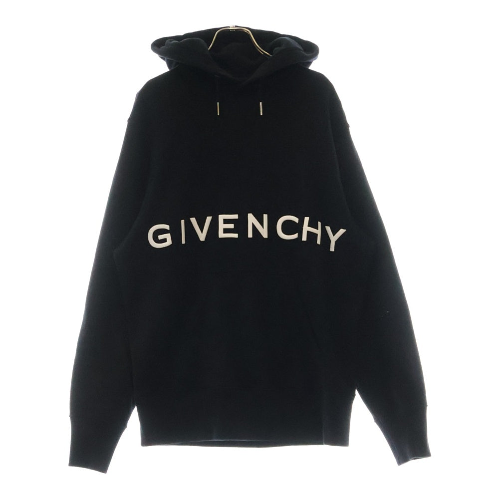 GIVENCHY(ジバンシィ) 22SS Classic Fit Branding Embroidery Hoodie クラシックフィット 4Gロゴエンブロイダリー スウェット プルオーバーパーカー ブラック BMJ0CQ3Y6V
