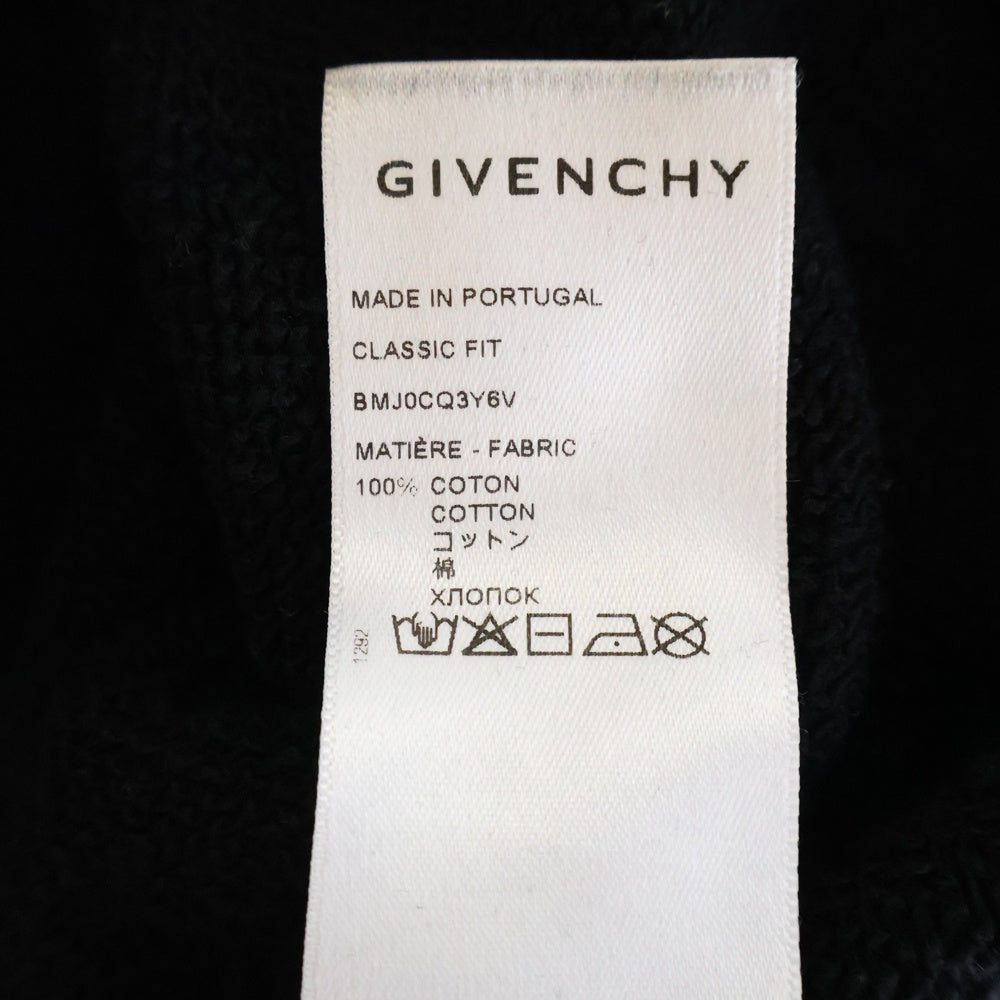 GIVENCHY(ジバンシィ) 22SS Classic Fit Branding Embroidery Hoodie クラシックフィット 4Gロゴエンブロイダリー スウェット プルオーバーパーカー ブラック BMJ0CQ3Y6V