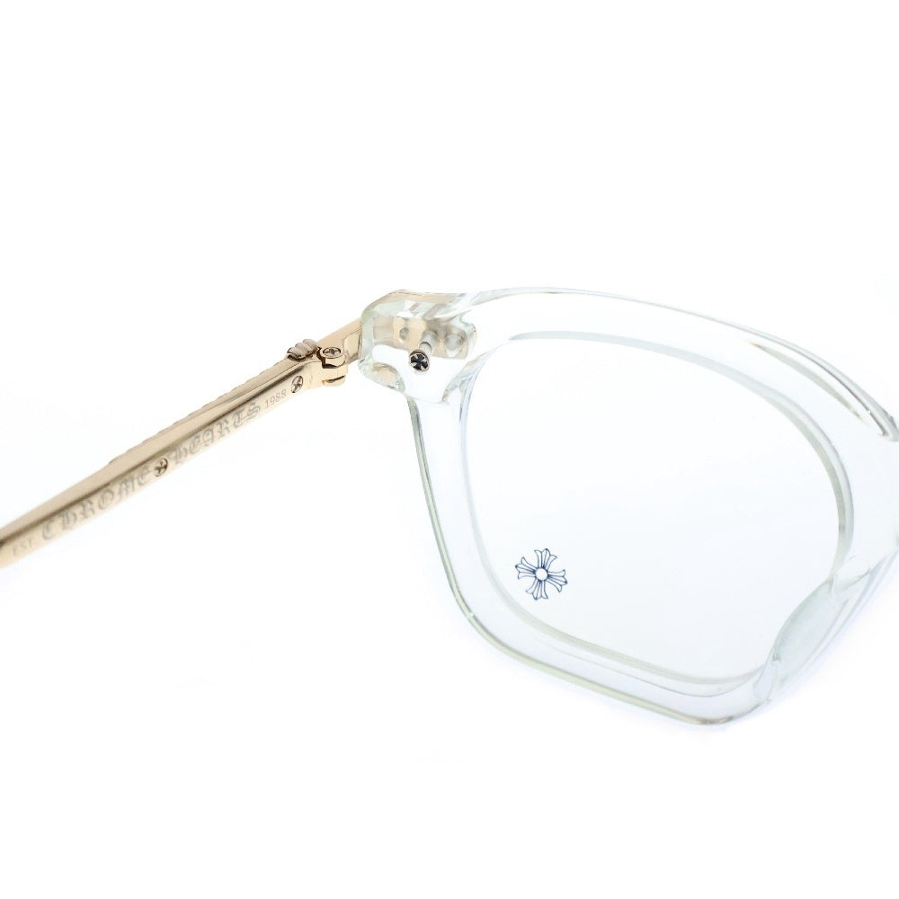 CHROME HEARTS(クロムハーツ) CUMPTION クリアフレーム ウェリントン サングラス メガネ 眼鏡 ゴールド