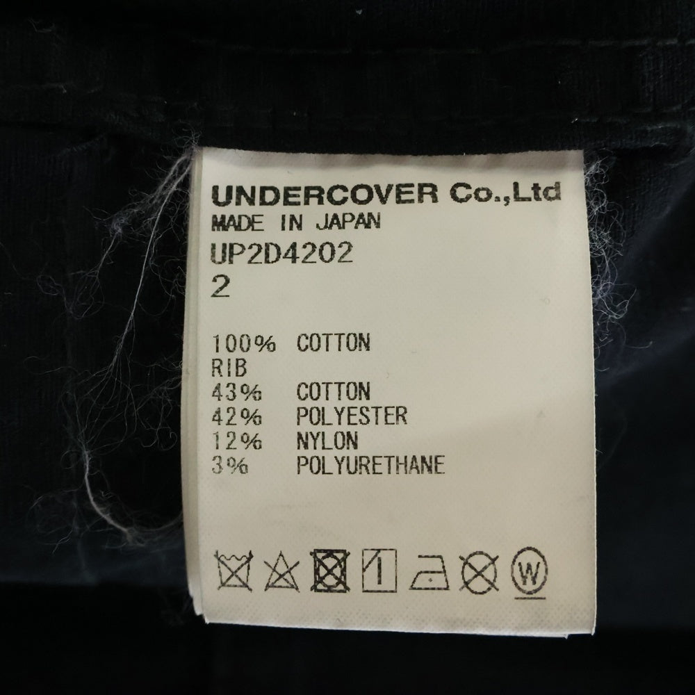 UNDERCOVER(アンダーカバー) 24AW ブロークンツイルダメージカーコート バックフェードプリントジャケット ブラック UP2D4202