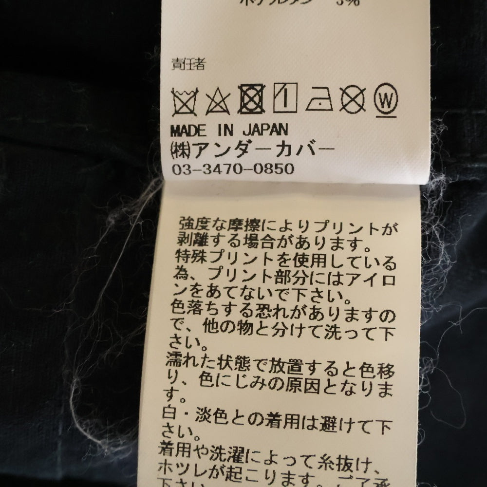 UNDERCOVER(アンダーカバー) 24AW ブロークンツイルダメージカーコート バックフェードプリントジャケット ブラック UP2D4202