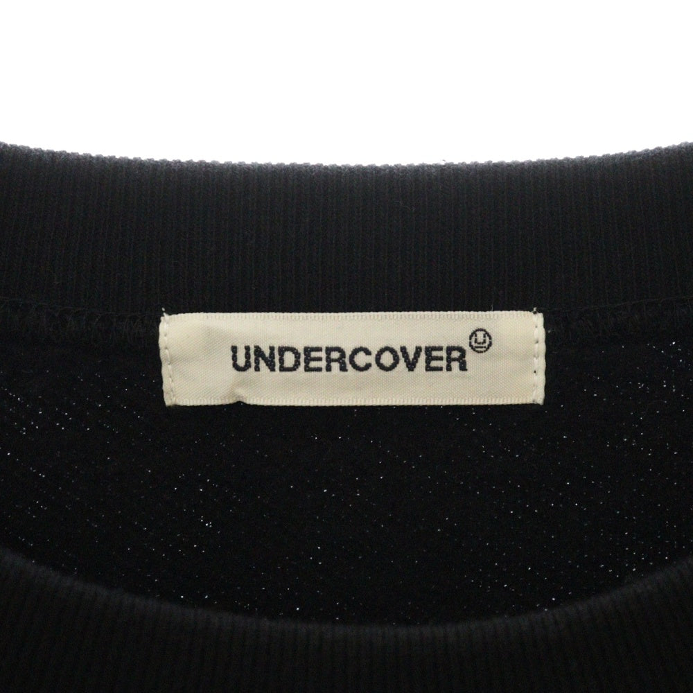 UNDERCOVER(アンダーカバー) 24AW 有刺鉄線刺繍 チェッカー柄 グラフィックプリント プルオーバースウェット トレーナー グレー UP2D4804-1
