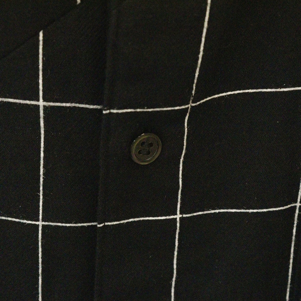 UNDERCOVER(アンダーカバー) 24AW カットオフ切替 長袖チェックボタンダウンシャツ ブラック UP2D4405