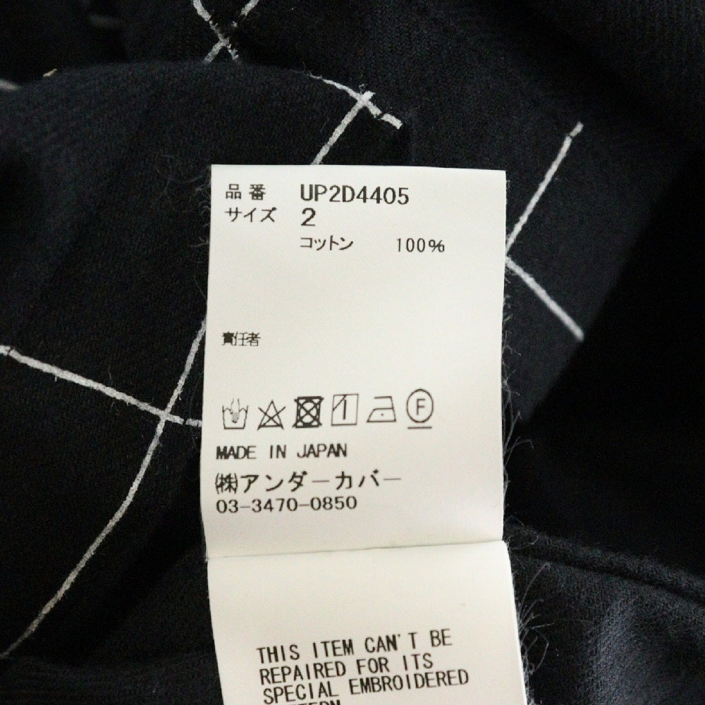 UNDERCOVER(アンダーカバー) 24AW カットオフ切替 長袖チェックボタンダウンシャツ ブラック UP2D4405