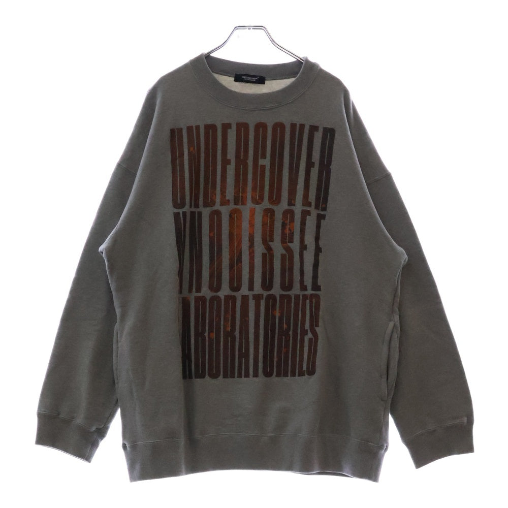 UNDERCOVER(アンダーカバー) 24AW BIG SWEAT フロントプリント クルーネックスウェット グレー UC2D4893-2