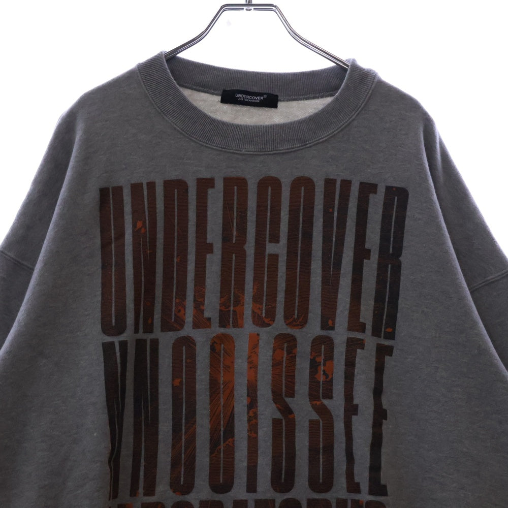 UNDERCOVER(アンダーカバー) 24AW BIG SWEAT フロントプリント クルーネックスウェット グレー UC2D4893-2