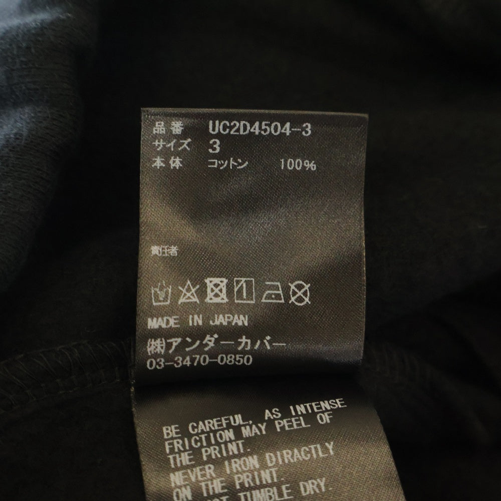 UNDERCOVER(アンダーカバー) 24AW 片ジップポケット フロントラバープリント スウェットパンツ ブラック UC2D4504-3