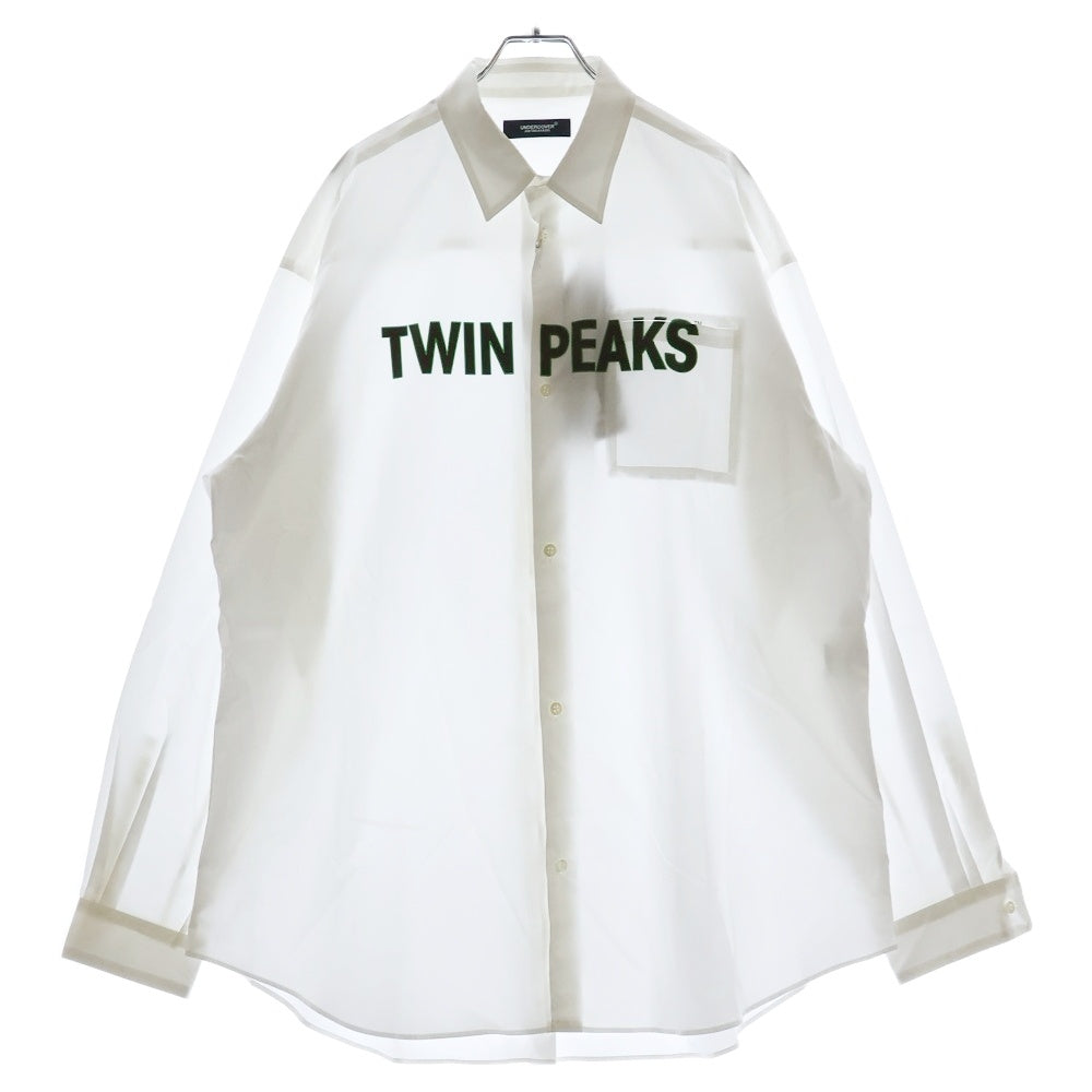 UNDERCOVER(アンダーカバー) 24AW TWIN PEAKS TYPEWRITER SHIRTS ツインピークス フロントタイプライタープリント 長袖ボタンダウンシャツ ホワイト UC2D4401-2