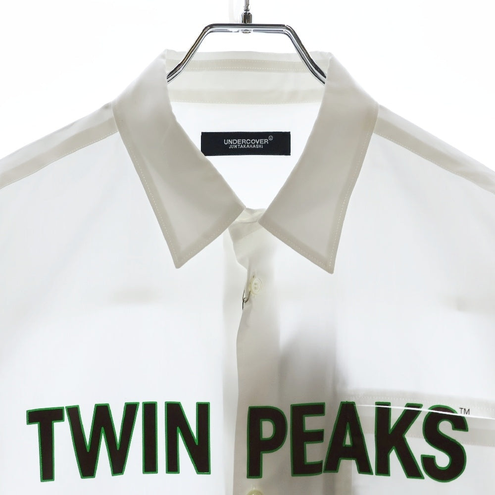 UNDERCOVER(アンダーカバー) 24AW TWIN PEAKS TYPEWRITER SHIRTS ツインピークス フロントタイプライタープリント 長袖ボタンダウンシャツ ホワイト UC2D4401-2