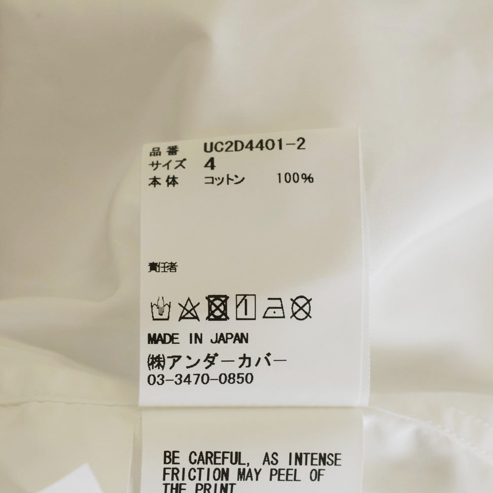 UNDERCOVER(アンダーカバー) 24AW TWIN PEAKS TYPEWRITER SHIRTS ツインピークス フロントタイプライタープリント 長袖ボタンダウンシャツ ホワイト UC2D4401-2