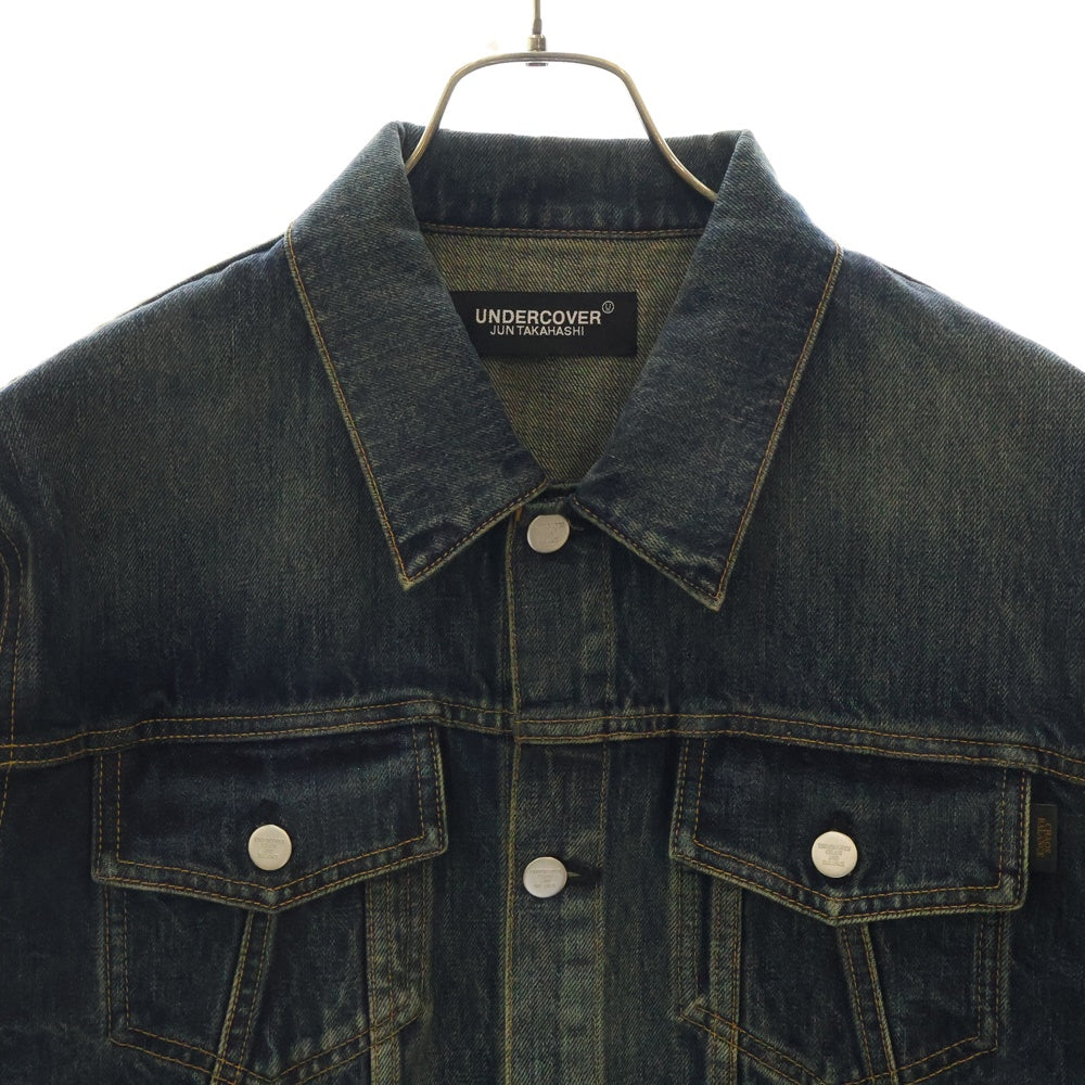 UNDERCOVER(アンダーカバー) 24AW TWIN PEAKS ツインピークス アームジャガードフォトパッチ デニムジャケット インディゴ UC2D9201-1