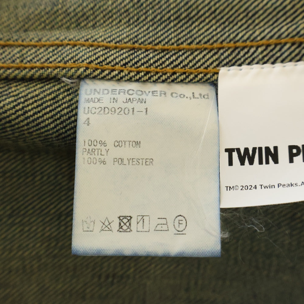 UNDERCOVER(アンダーカバー) 24AW TWIN PEAKS ツインピークス アームジャガードフォトパッチ デニムジャケット インディゴ UC2D9201-1