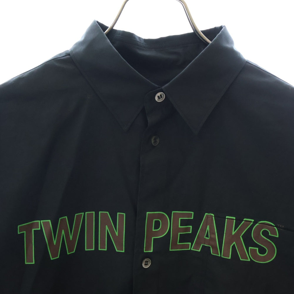 UNDERCOVER(アンダーカバー) 24AW TWIN PEAKS TYPEWRITER SHIRTS ツインピークス フロントタイプライタープリント 長袖ボタンダウンシャツ ブラック UC2D4401-2
