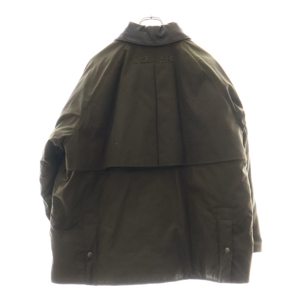 miumiu(ミュウミュウ) WAXED CANVAS BLOUSON JACKET ワックス加工 キャンバス ブルゾン ジャケット カーキ ML1104