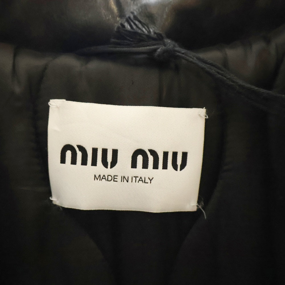 miumiu(ミュウミュウ) WAXED CANVAS BLOUSON JACKET ワックス加工 キャンバス ブルゾン ジャケット カーキ ML1104