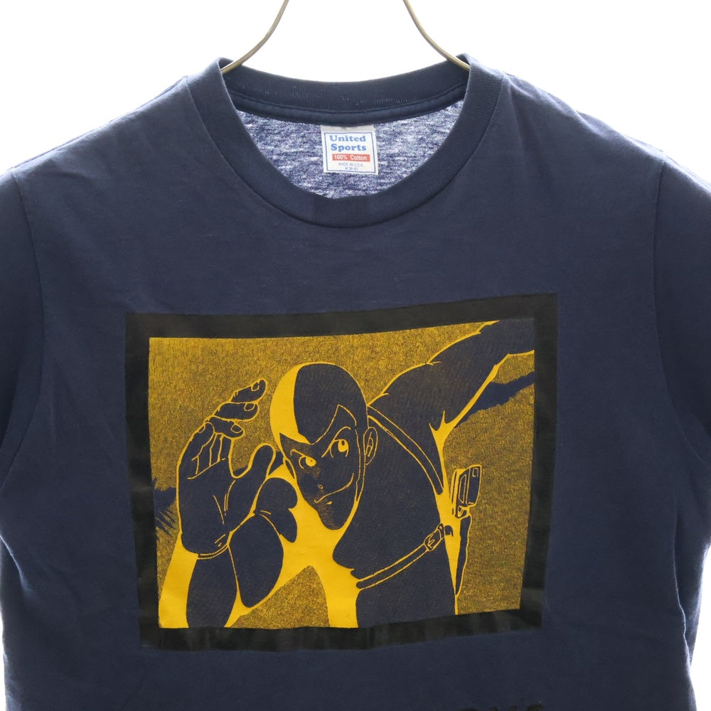 VINTAGE(ヴィンテージ) 90S VINTAGE BOOTLEG LUPIN III TEE ヴィンテージ ブート ルパン三世 USA製 フロントプリントTシャツ 半袖クルーネックカットソー ネイビー