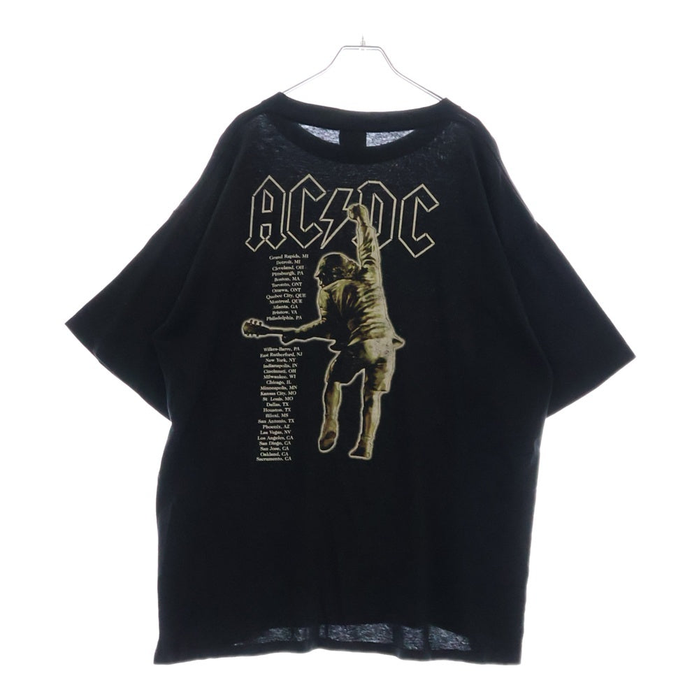 VINTAGE(ヴィンテージ) 90S VINTAGE AC/DC STIFF UPPER LIP ALL SPORT ヴィンテージ スティッフアッパーリップ 両面プリント クルーネック 半袖Tシャツ カットソー ブラック