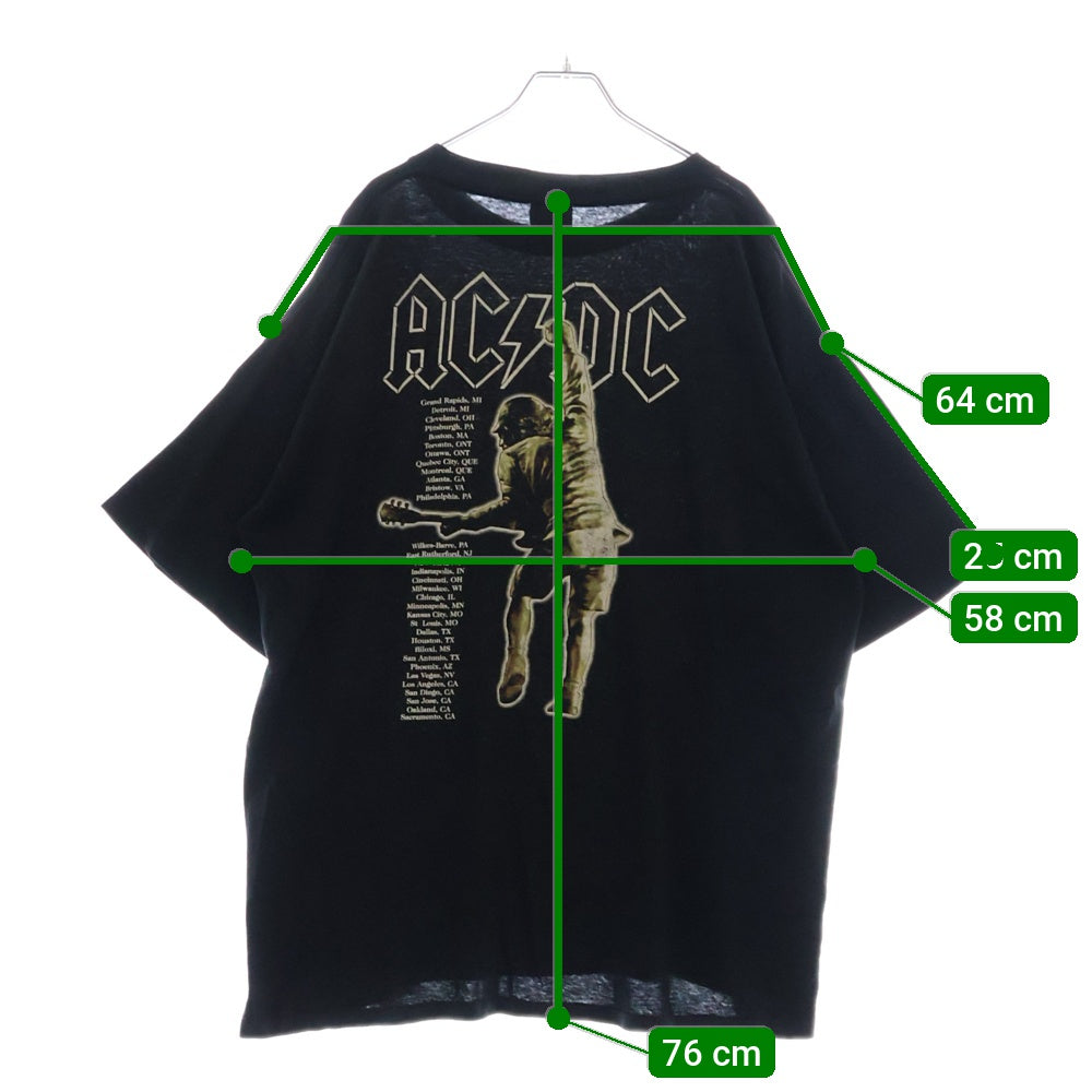 VINTAGE(ヴィンテージ) 90S VINTAGE AC/DC STIFF UPPER LIP ALL SPORT ヴィンテージ スティッフアッパーリップ 両面プリント クルーネック 半袖Tシャツ カットソー ブラック