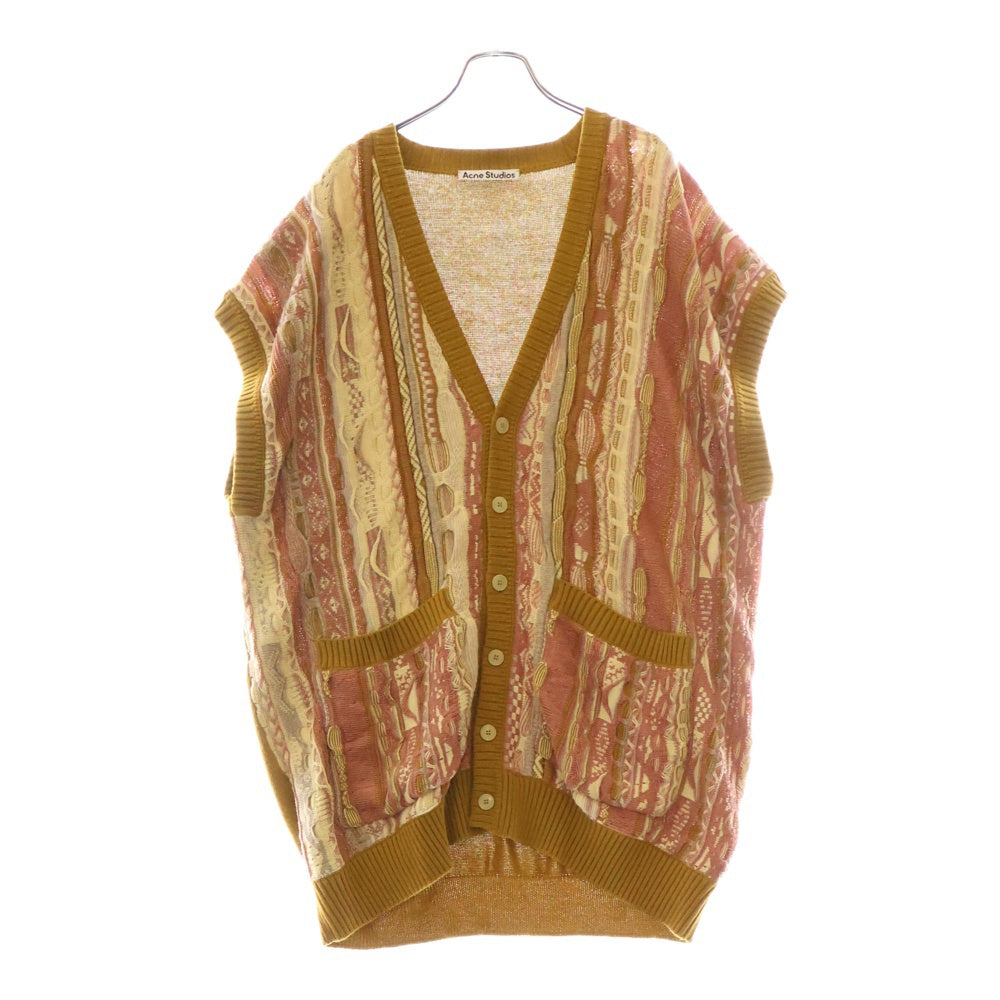 Acne Studios(アクネ ストゥディオズ) 22SS オーバーサイズド ノースリーブ ニット カーディガン マルチカラー レディース FN-MN-KNIT000313