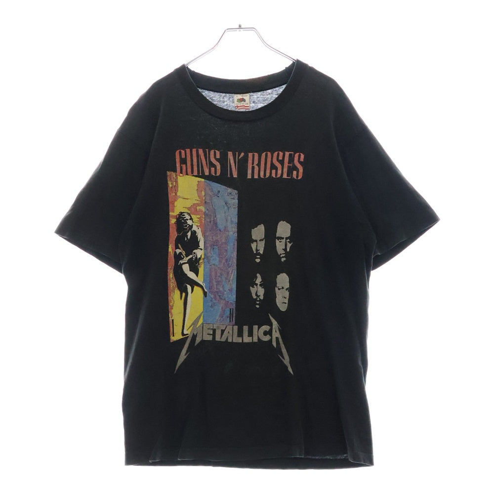 VINTAGE(ヴィンテージ) 90S VINTAGE METALLICA × GUNS N' ROSES TOUR 1992 ガンズアンドローゼズ メタリカ ツアー プリントTシャツ 半袖カットソー ブラック