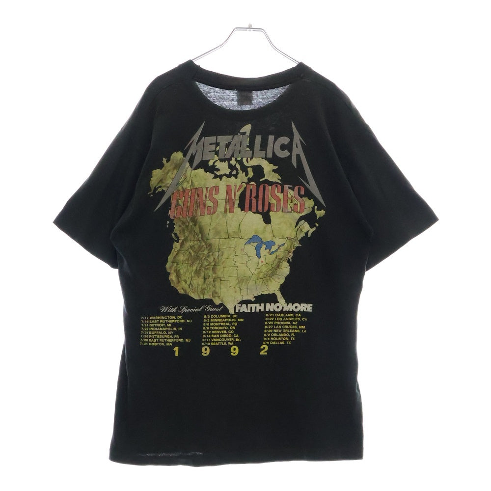 VINTAGE(ヴィンテージ) 90S VINTAGE METALLICA × GUNS N' ROSES TOUR 1992 ガンズアンドローゼズ メタリカ ツアー プリントTシャツ 半袖カットソー ブラック