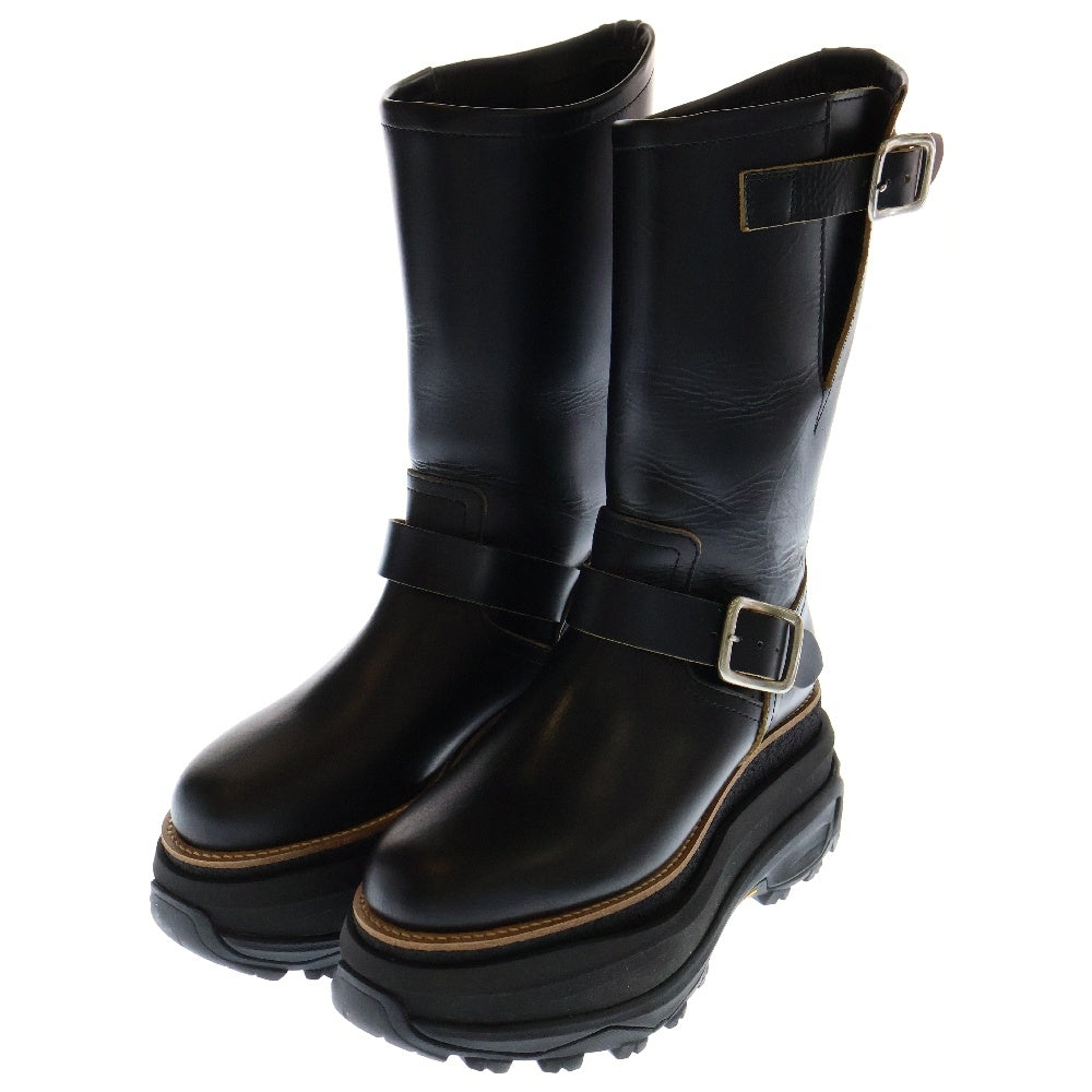Sacai(サカイ) Engineer Boots ビブラムソール レザーエンジニアロングブーツ ブラック レディース 24-07475