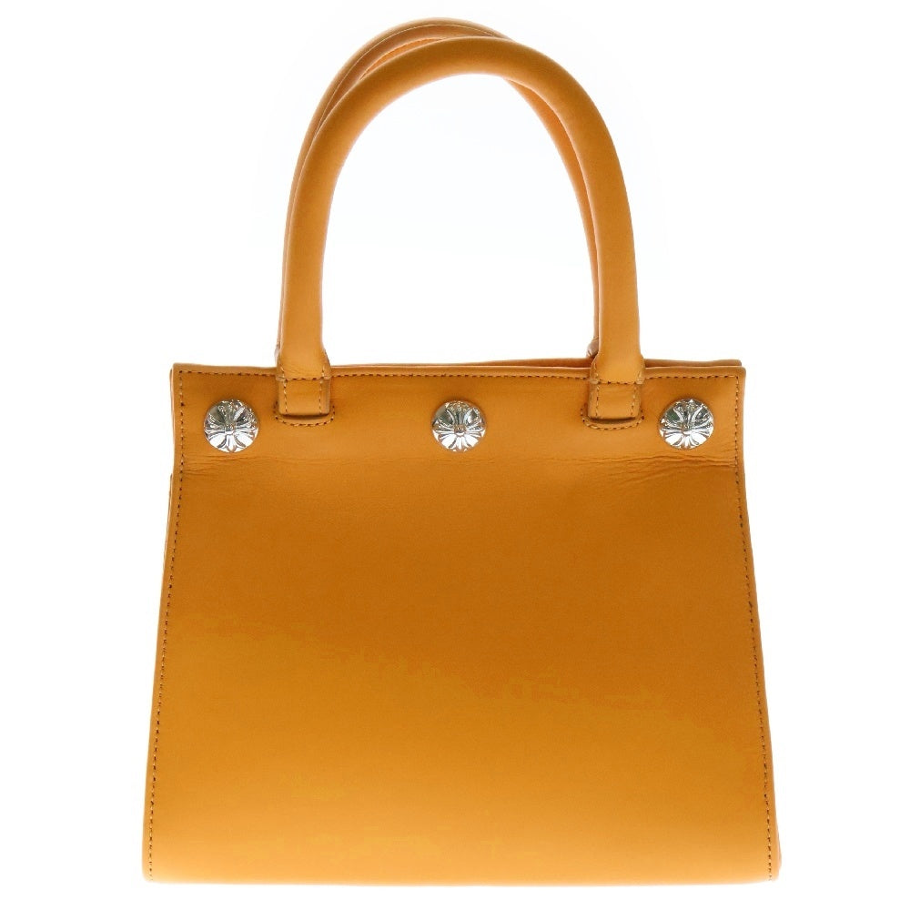 CHROME HEARTS(クロムハーツ) DREW MINI BAG ドリュー BSフレアパッチ クロスボール レザー ハンドバッグ オレンジ/シルバー