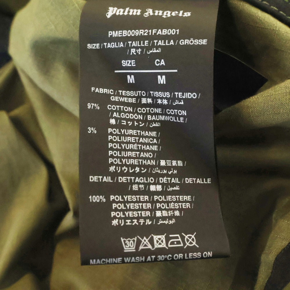 Palm Angels(パームエンジェルス) 21SS Broken Logo ブロークン ロゴ ジャケット マウンテンパーカー カーキ PMEB009R21FAB001