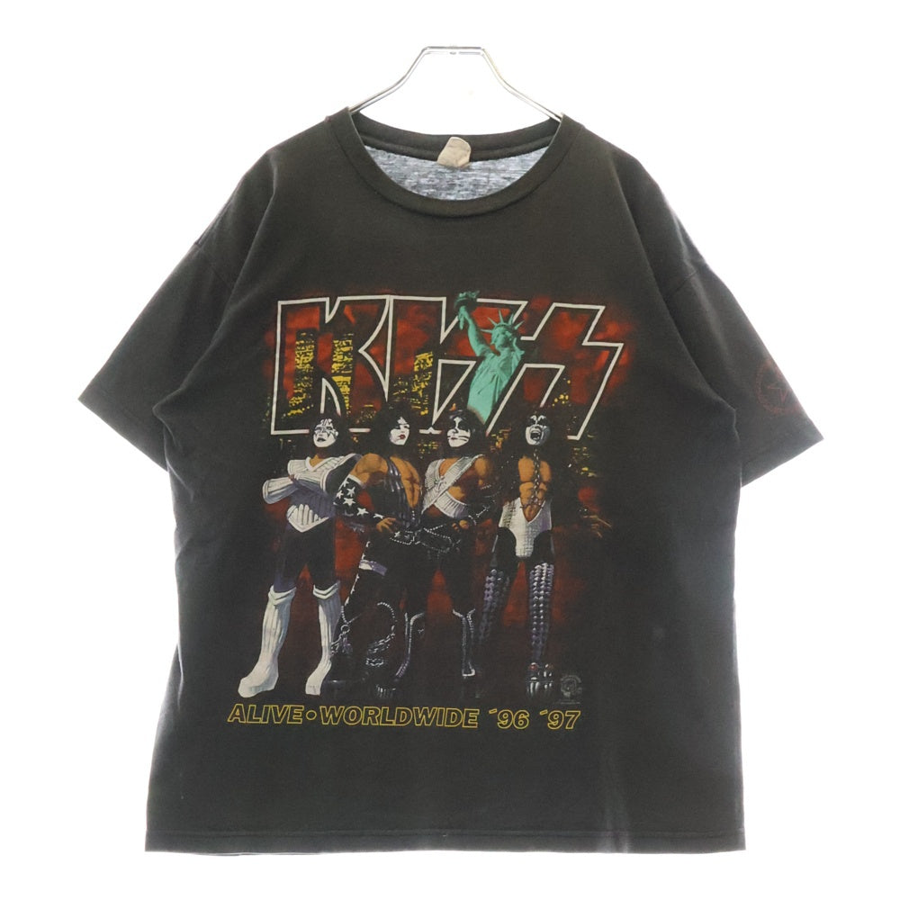 VINTAGE(ヴィンテージ) 90S VINTAGE KISS ALIVE/WORLDWIDE 96 97 TOUR TEE ヴィンテージ キッス アライブワールドワイド 両面プリントTシャツ 半袖クルーネックカットソー ブラック