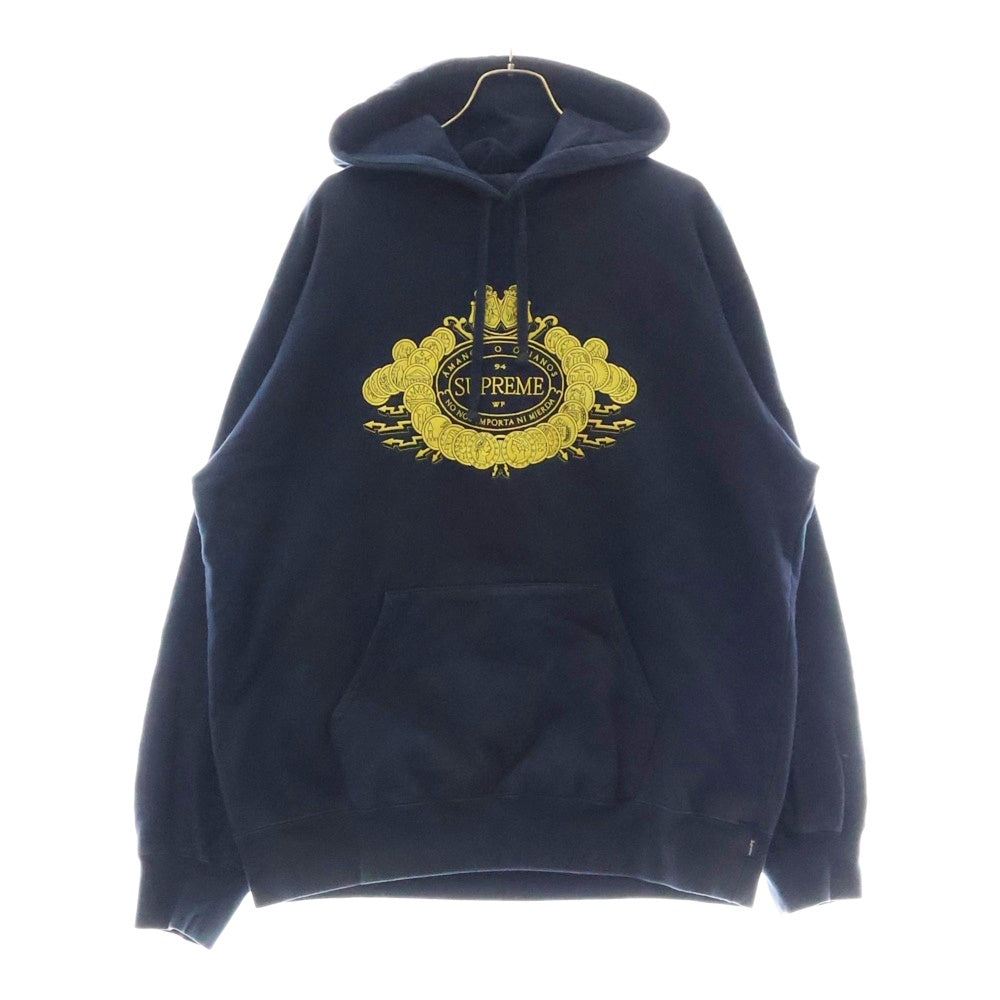 SUPREME(シュプリーム) 18AW Love or Hate Hooded Sweatshirt ラブオアヘイト フロント刺繍 スウェット プルオーバーパーカー ネイビー