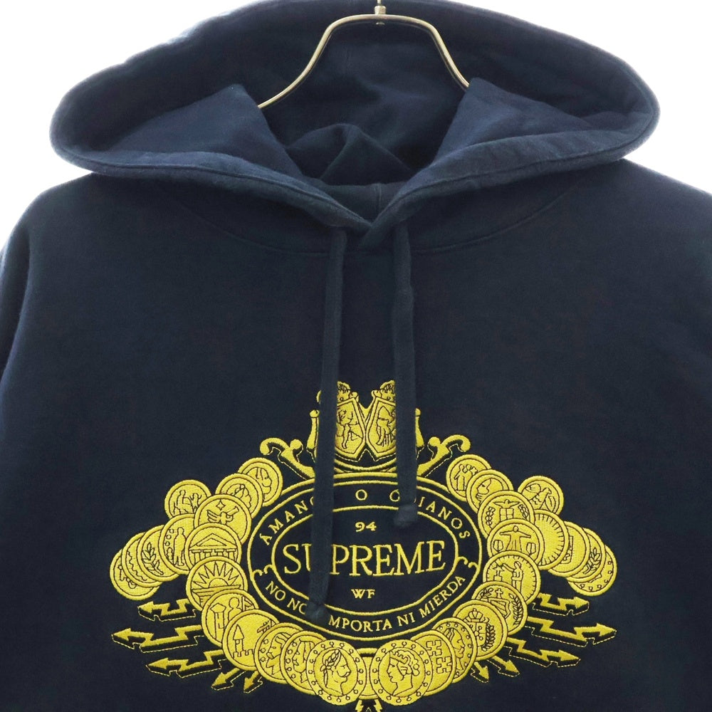SUPREME(シュプリーム) 18AW Love or Hate Hooded Sweatshirt ラブオアヘイト フロント刺繍 スウェット プルオーバーパーカー ネイビー