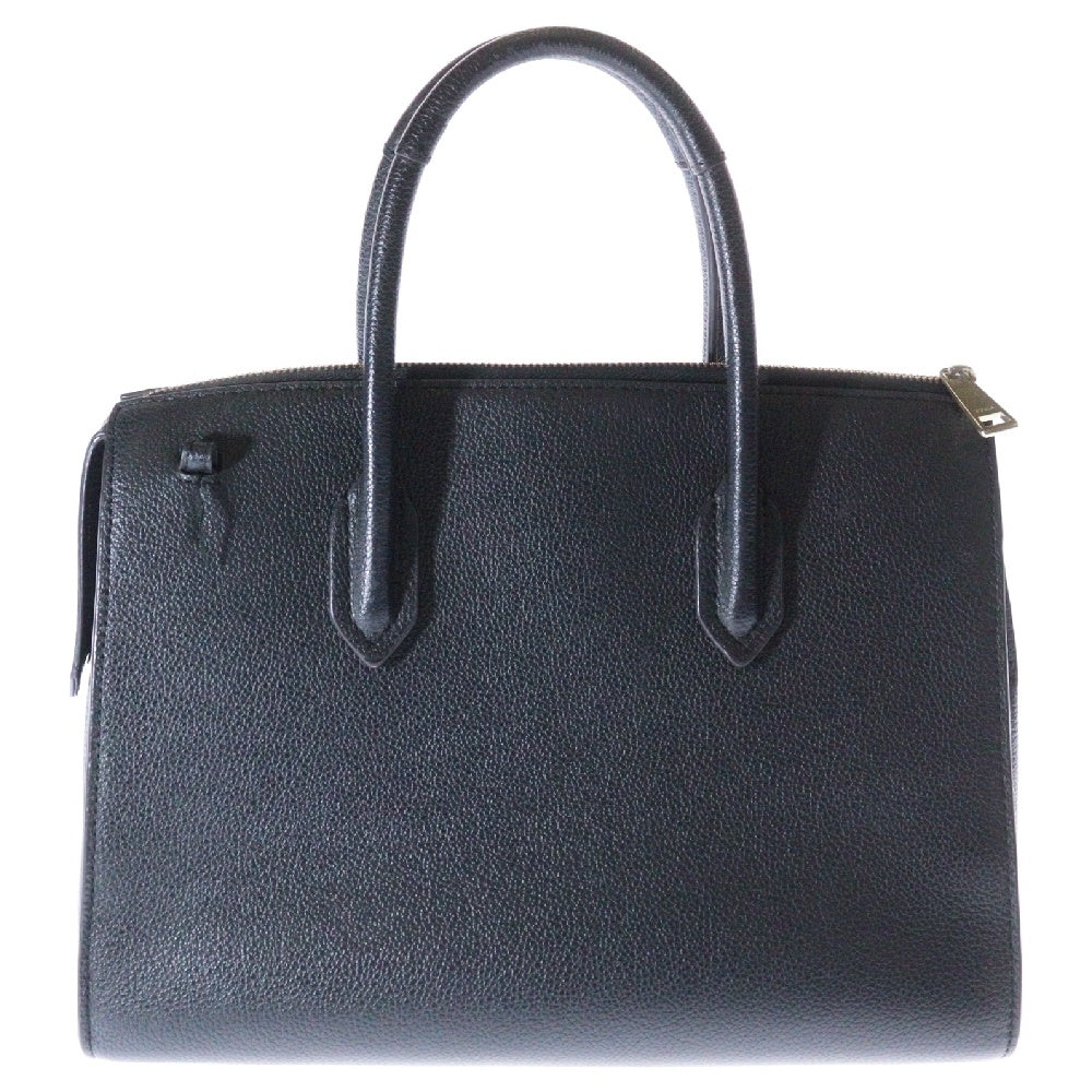 FURLA(フルラ) ロゴプレート 2Way レザー ハンド ショルダーバッグ ブラック レディース