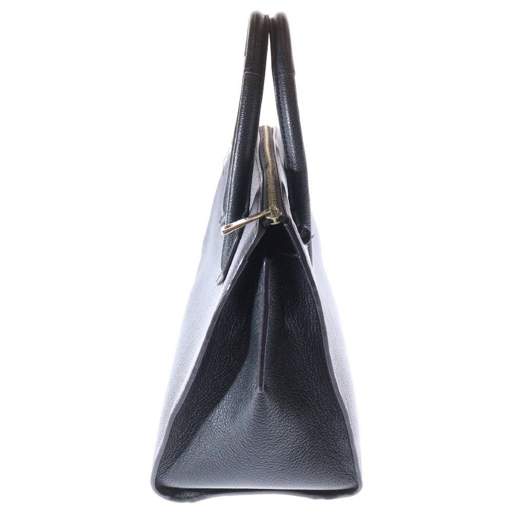 FURLA(フルラ) ロゴプレート 2Way レザー ハンド ショルダーバッグ ブラック レディース